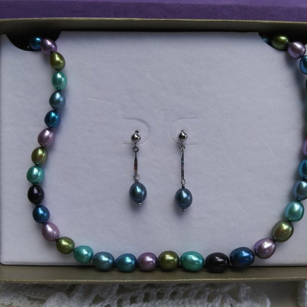 Honora Pearl Necklace Set 18" with Earrings